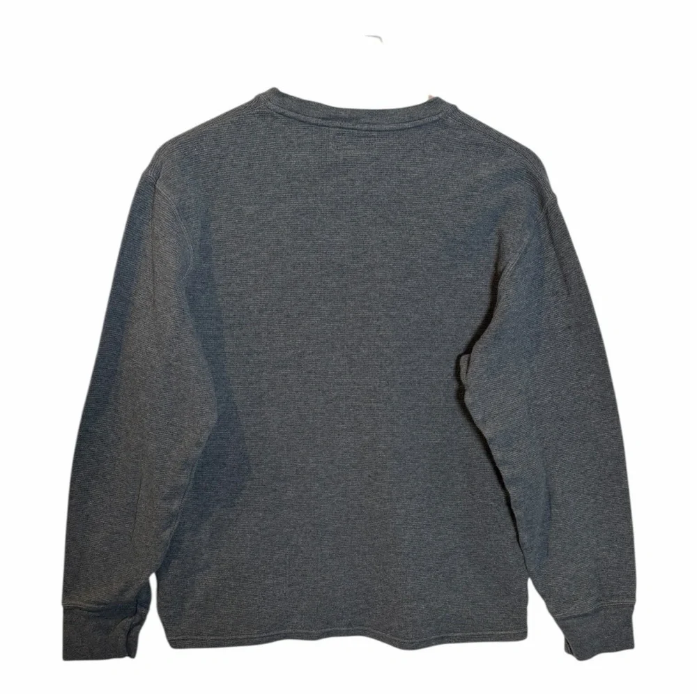 Polo Ralph Lauren Shirt Mens L Gray Waffle Knit Thermal Long Sleeve Preppy